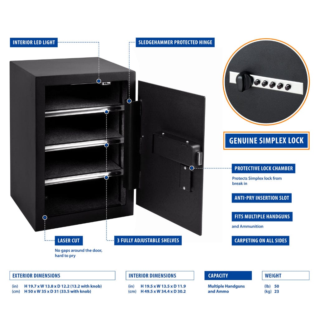 Viking VS-50SX SX Series Large Multi Handgun Safe | Pry-Resistant