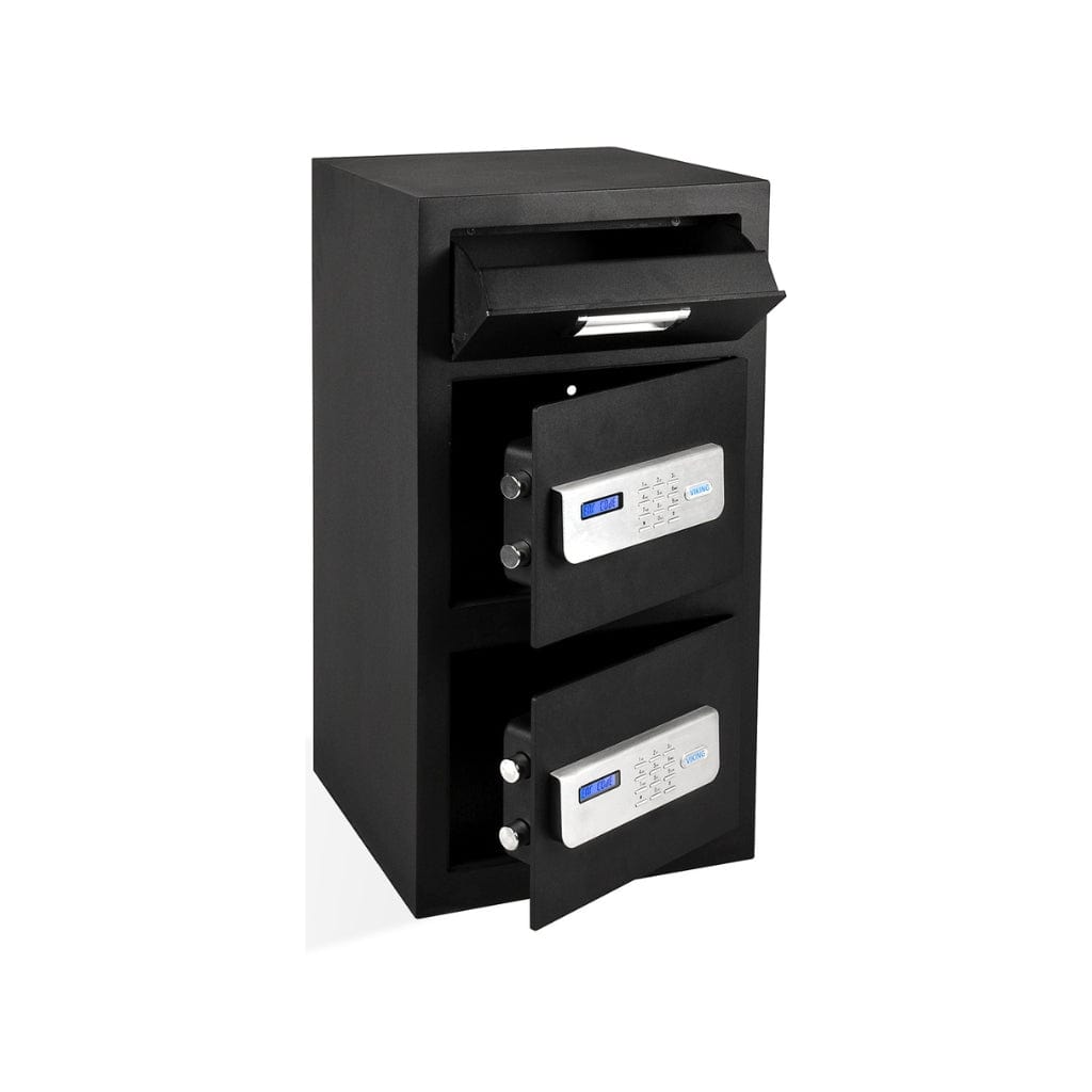 Viking VS-70DS Large Double Door LCD Electronic Depository Safe | Anti-Fishing Chute | Motorized Deadbolt Locking System