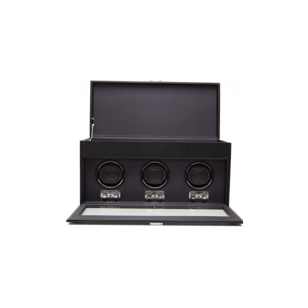 Wolf 270502 Heritage Triple Watch Winder | 900 Turns Per Day | 2 Watch Capacity | 2 Travel Case