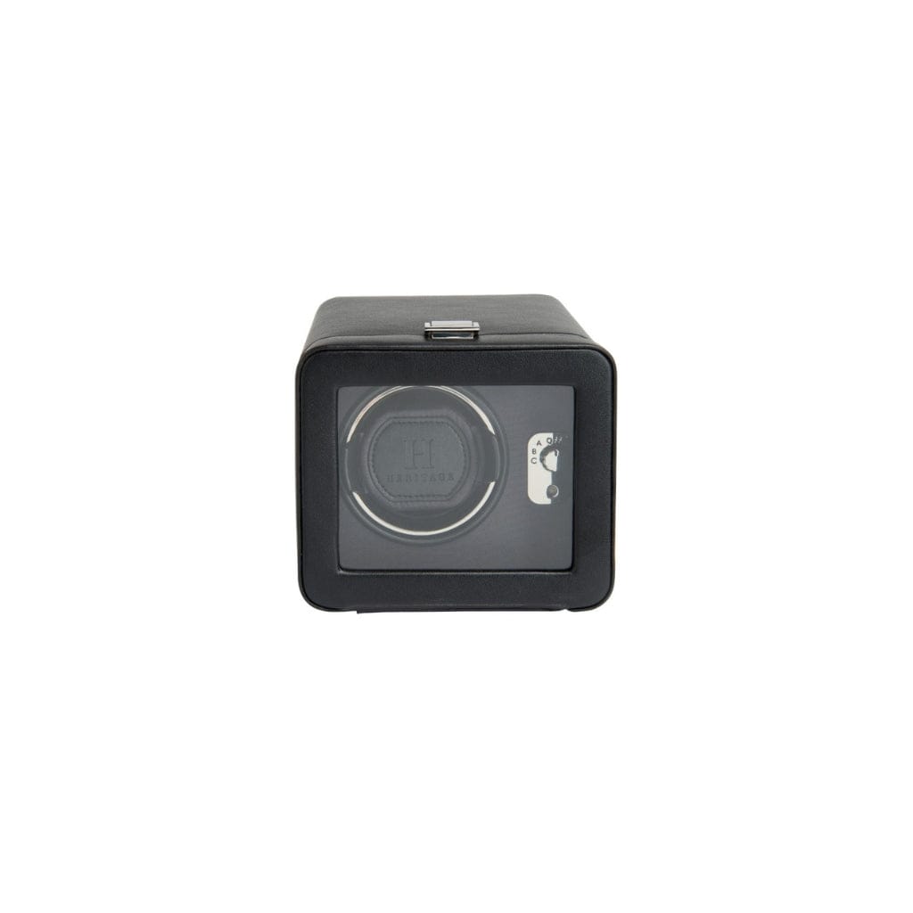 Wolf 452517 Heritage Windsor Single Watch Winder with Cover | 900 Turns Per Day | AC Power | Single Winding Module Black