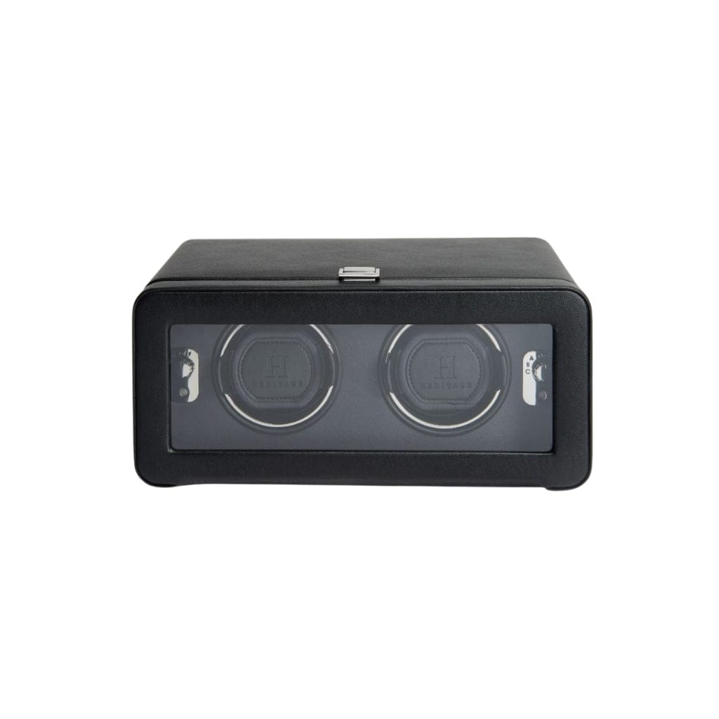 Wolf 4526029 Heritage Windsor Double Watch Winder with Cover | 900 Turns Per Day | AC Power | 2 Winding Modules
