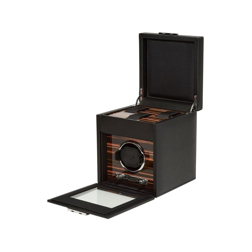 Wolf 457156 Roadster Single Watch Winder with Storage | 1200 Turns Per Day | Single Module and Watch Storage