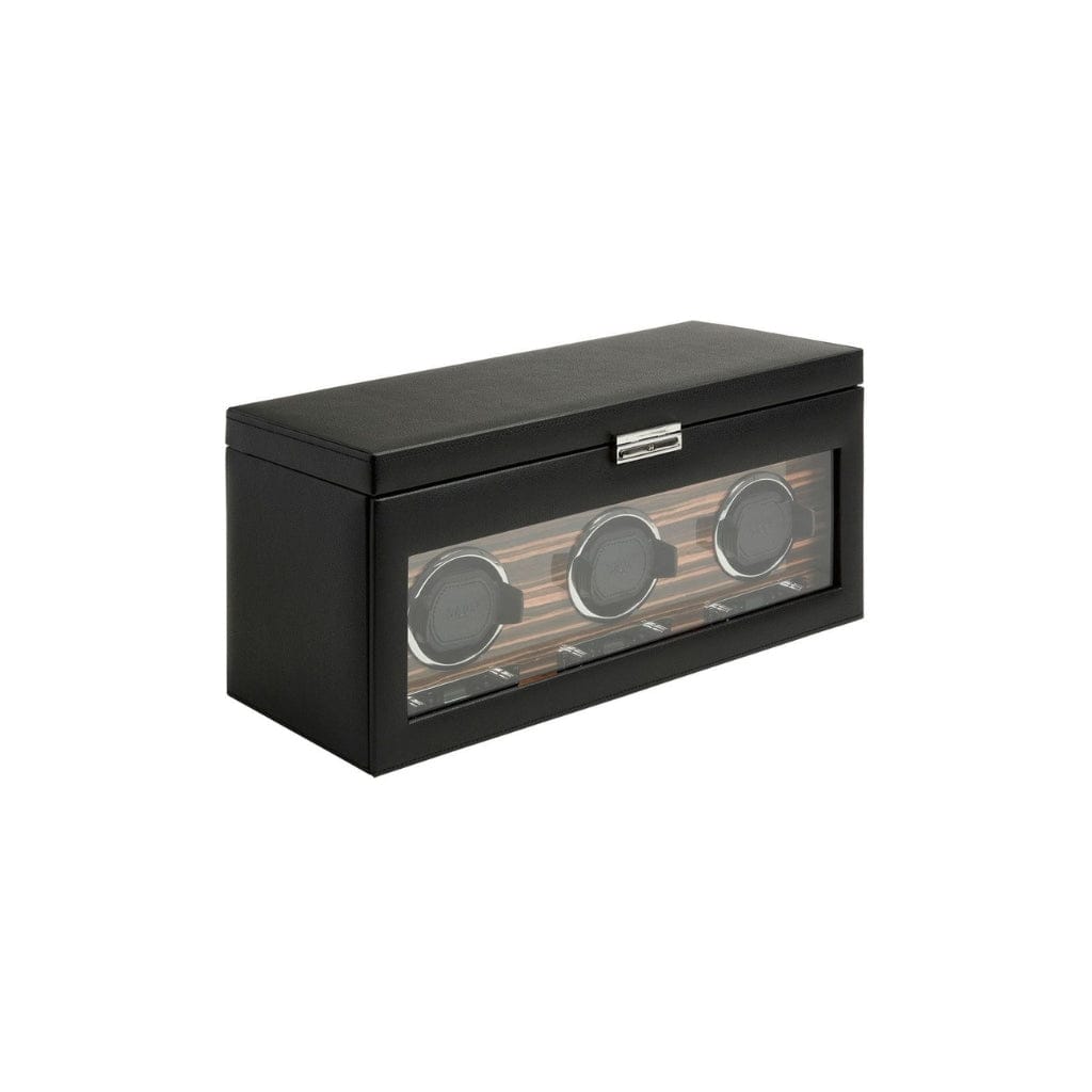 Wolf 457356 Roadster Triple Watch Winder with Storage | 1200 Turns Per Day | Triple Module and Watch Storage