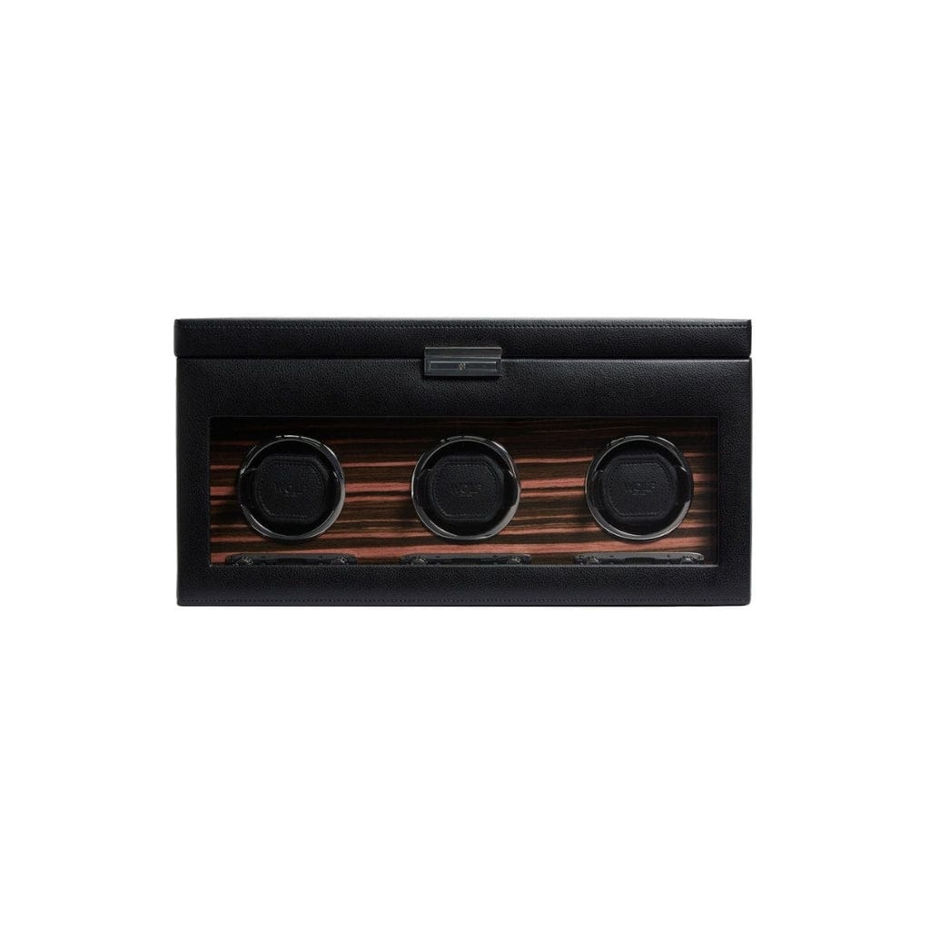 Wolf 457356 Roadster Triple Watch Winder with Storage | 1200 Turns Per Day | Triple Module and Watch Storage