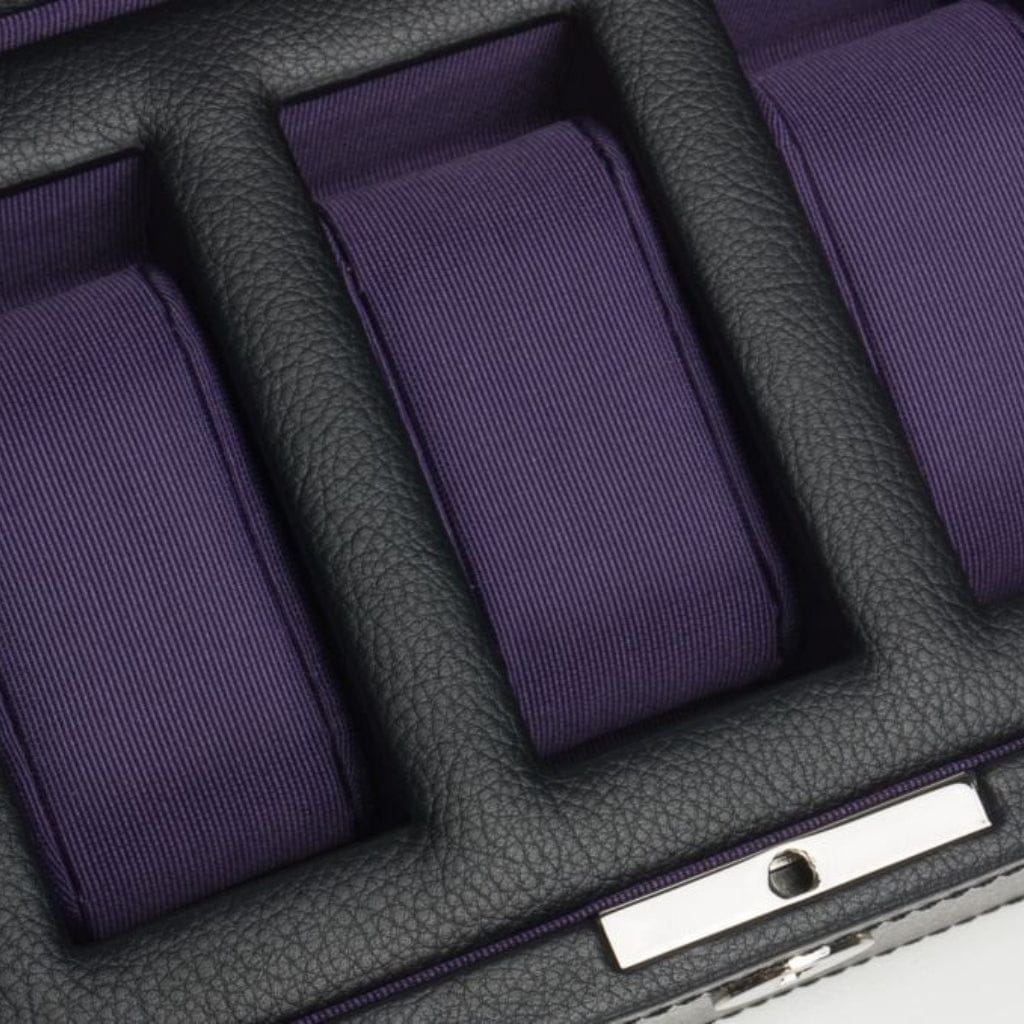 Wolf 458303 Heritage Windsor 5 Piece Watch Box | 5 Watch Capacity | Vegan Leather | Lockable Glass Cover