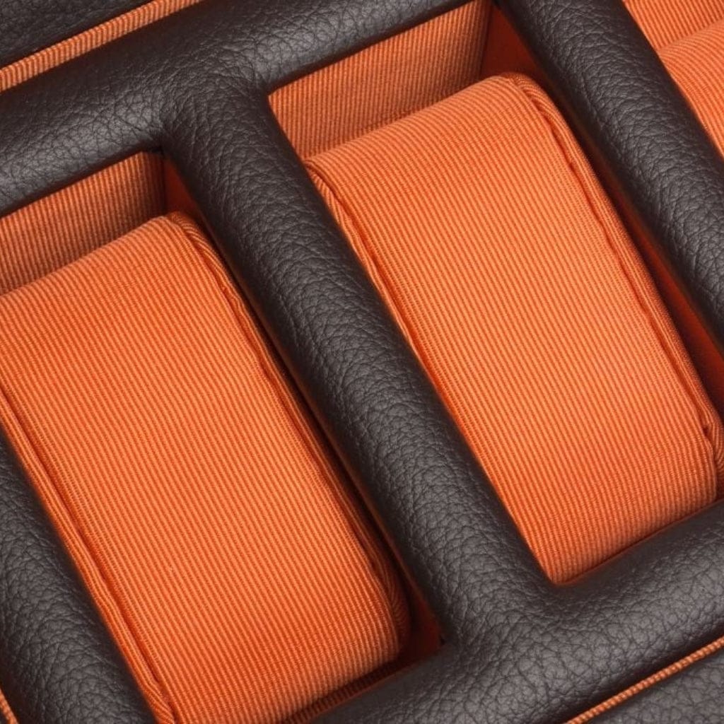 Wolf 458303 Heritage Windsor 5 Piece Watch Box | 5 Watch Capacity | Vegan Leather | Lockable Glass Cover