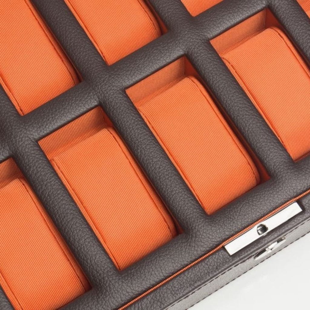 Wolf 458403 Heritage Windsor 10 Piece Watch Box | 10 Watch Capacity | Vegan Leather | Lockable Glass Cover