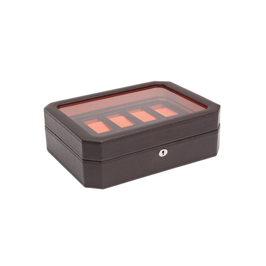 Wolf 458403 Heritage Windsor 10 Piece Watch Box | 10 Watch Capacity | Vegan Leather | Lockable Glass Cover