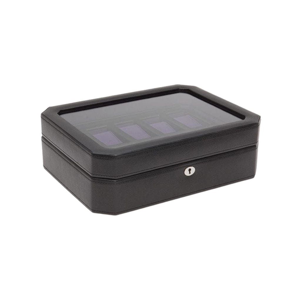 Wolf 458403 Heritage Windsor 10 Piece Watch Box | 10 Watch Capacity | Vegan Leather | Lockable Glass Cover