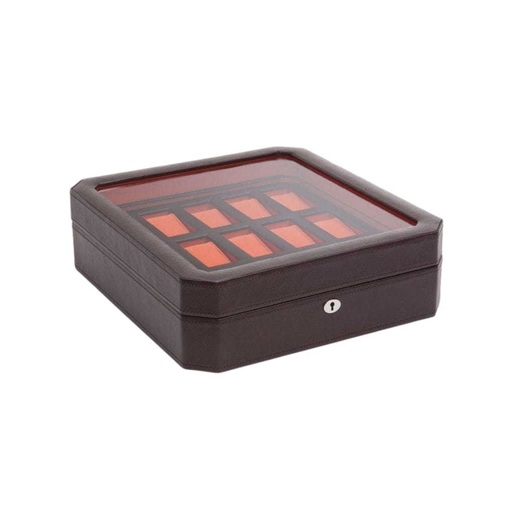 Wolf 458503 Heritage Windsor 15 Piece Watch Box | 15 Watch Capacity | Vegan Leather | Lockable Glass Cover
