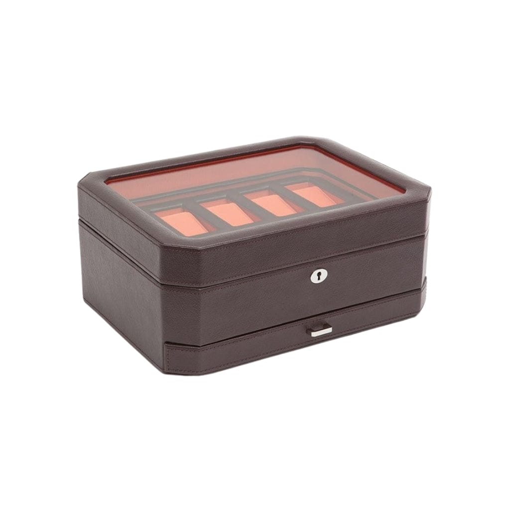 Wolf 458603 Heritage Windsor 10 Piece Watch Box with Drawer | 10 Watch Capacity | Vegan Leather | Watch and Jewelry Storage
