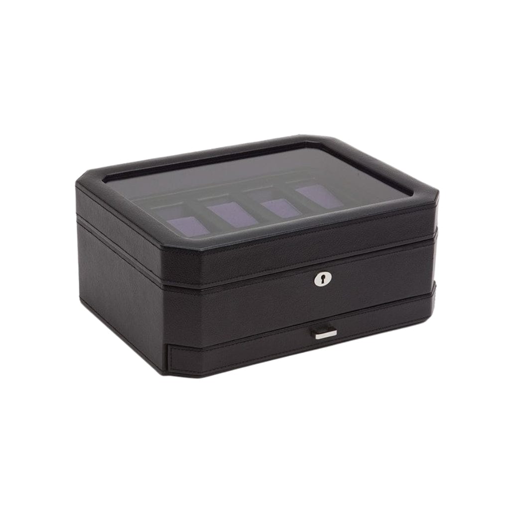Wolf 458603 Heritage Windsor 10 Piece Watch Box with Drawer | 10 Watch Capacity | Vegan Leather | Watch and Jewelry Storage