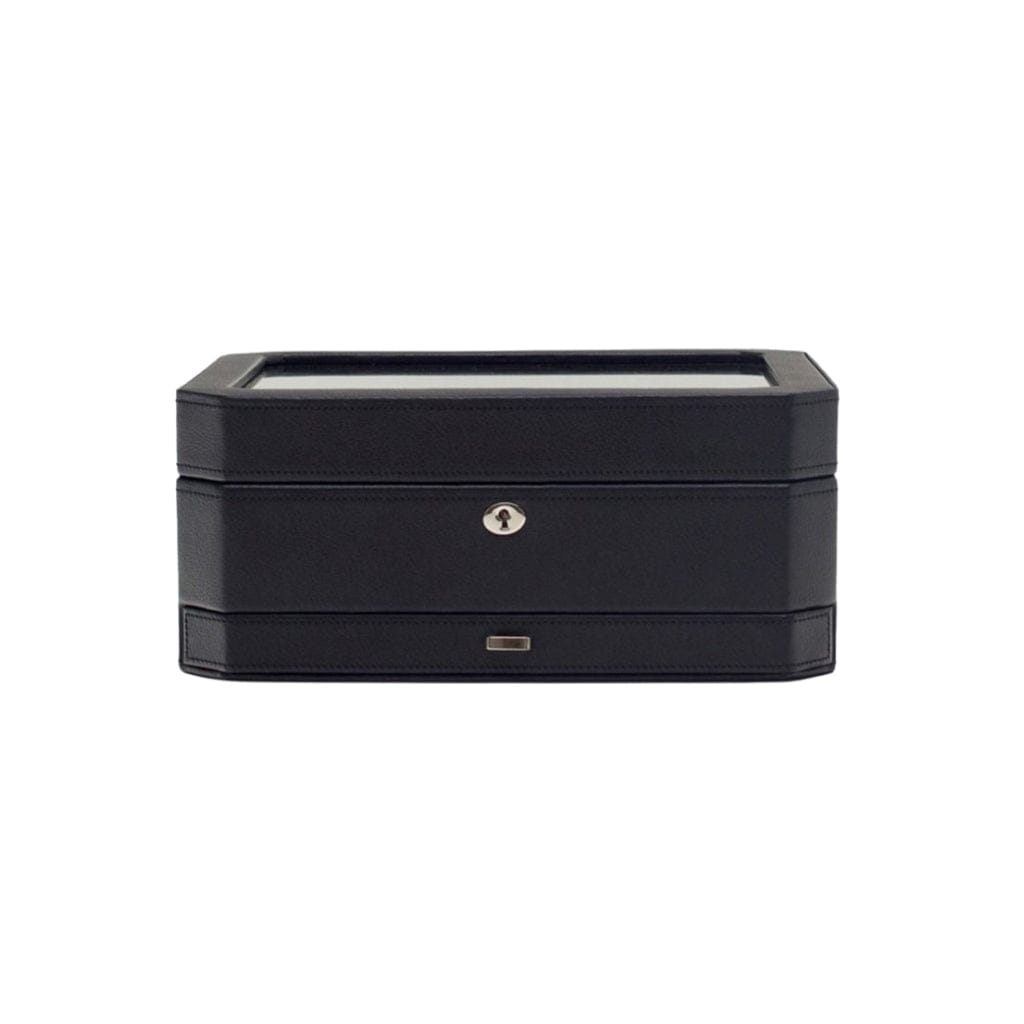 Wolf 458603 Heritage Windsor 10 Piece Watch Box with Drawer | 10 Watch Capacity | Vegan Leather | Watch and Jewelry Storage