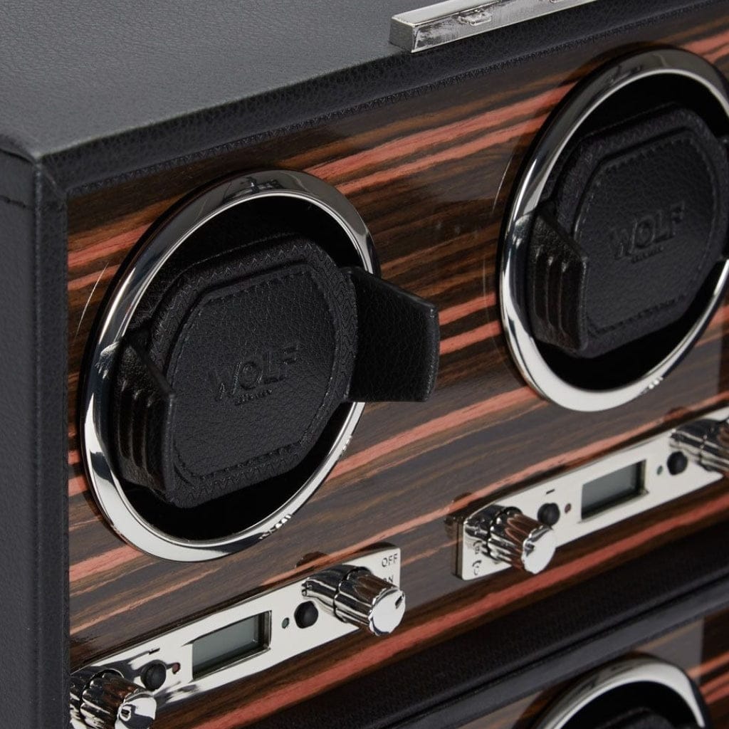 Wolf 459156 Roadster Four Watch Winder | 1200 Turns Per Day | 4 Winding Modules