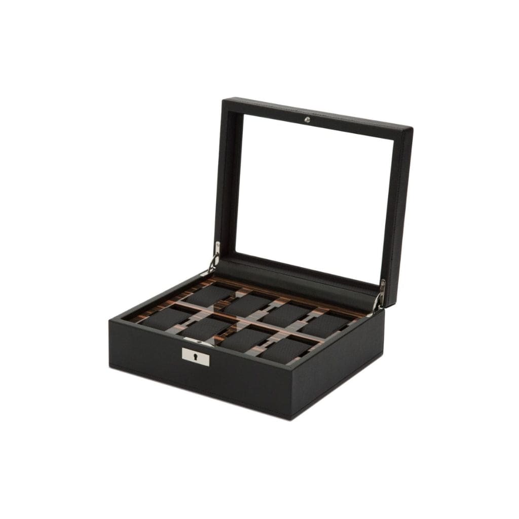 Wolf 477456 Roadster Eight Piece Watch Box | 8 Watch Capacity | Vegan Leather