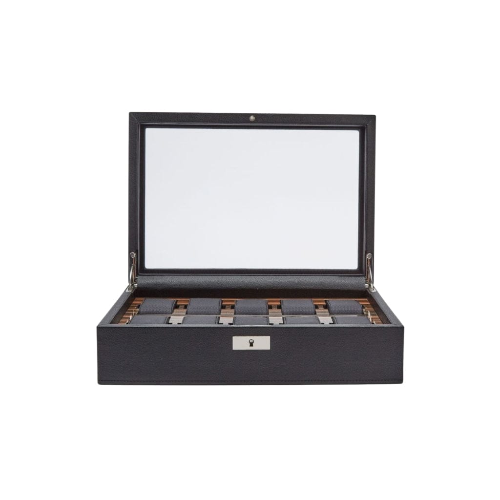 Wolf 477556 Roadster Ten Piece Watch Box | 10 Watch Capacity | Vegan Leather
