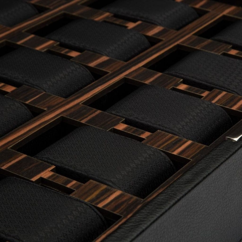 Wolf 477756 Roadster Fifteen Piece Watch Box | 15 Watch Capacity | Vegan Leather