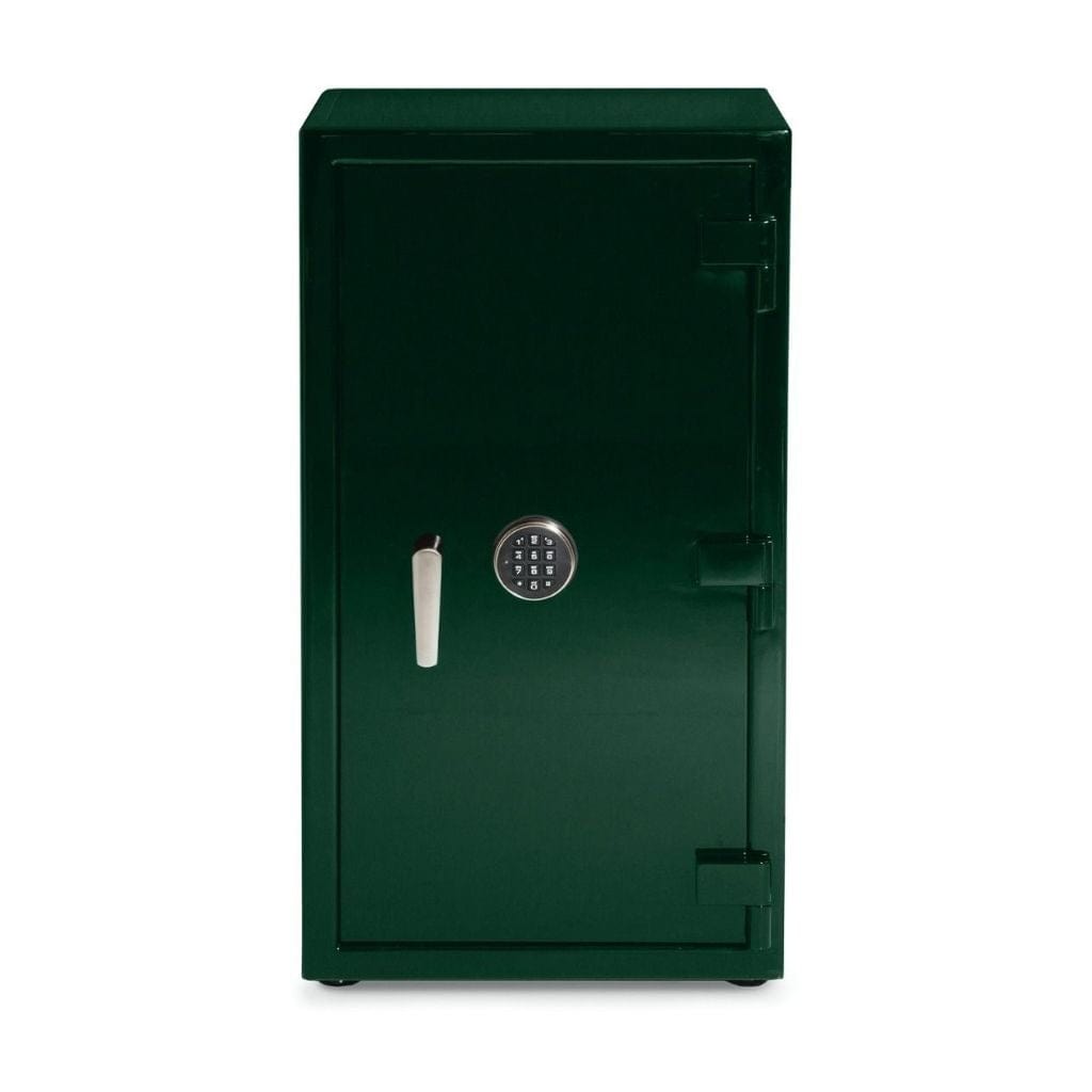 Wolf 4920 Atlas 20 Piece Watch Winder Safe | UL Certified Watch &amp; Jewelry Burglar Safe | UL Certified 120 Minutes Fireproof | 20 Watch Winding Capacity Green