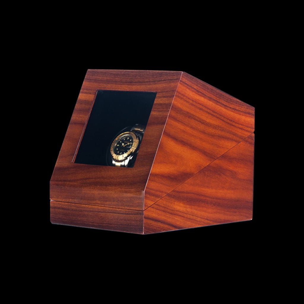 Orbita Siena 1 Siena Series Watch Winder | Rotorwind/Programmable | Single Watch Winding Capacity | Classic Teak/Burl Finish