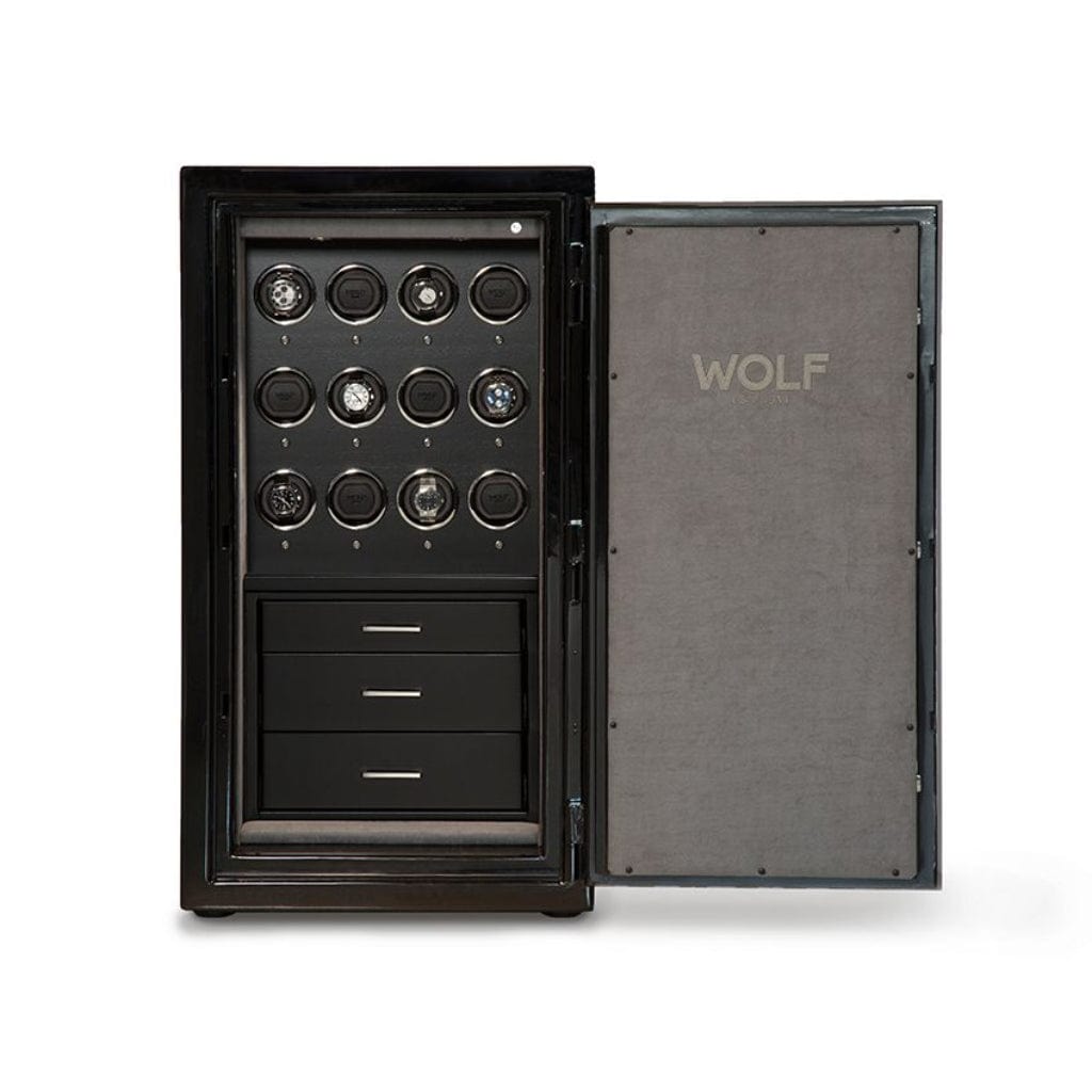 Wolf 4912 Atlas 12 Piece Watch Winder Safe | 120 Minutes Fireproof | Water Resistant