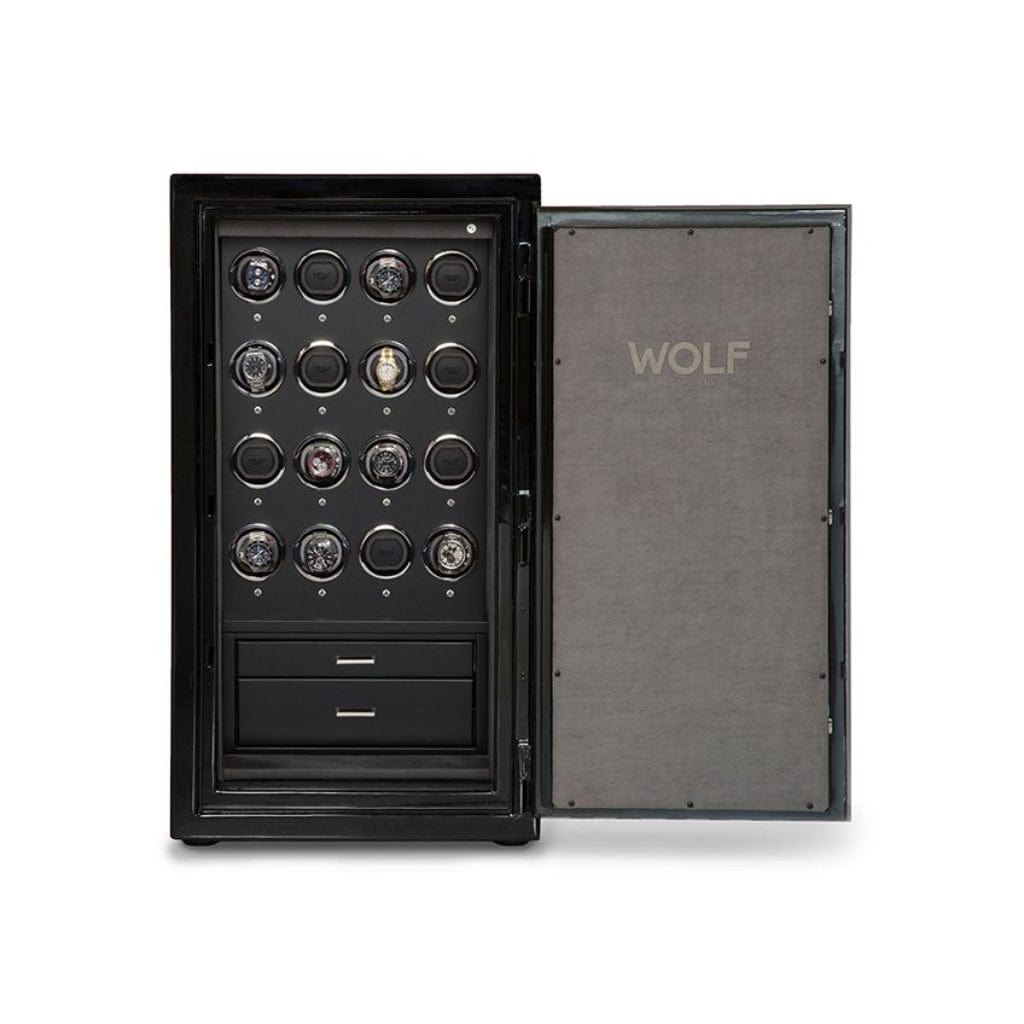 Wolf 4916 Atlas 16 Piece Watch Winder Safe | 16 Watch Winding Capacity | 120 Minutes Fireproof | Water Resistant