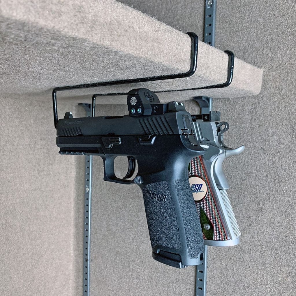 American Rebel 398 Carry Optics Handgun Hanger | Safe Accessory | 2-Pack Innovative Hanger with Chamfered Ends