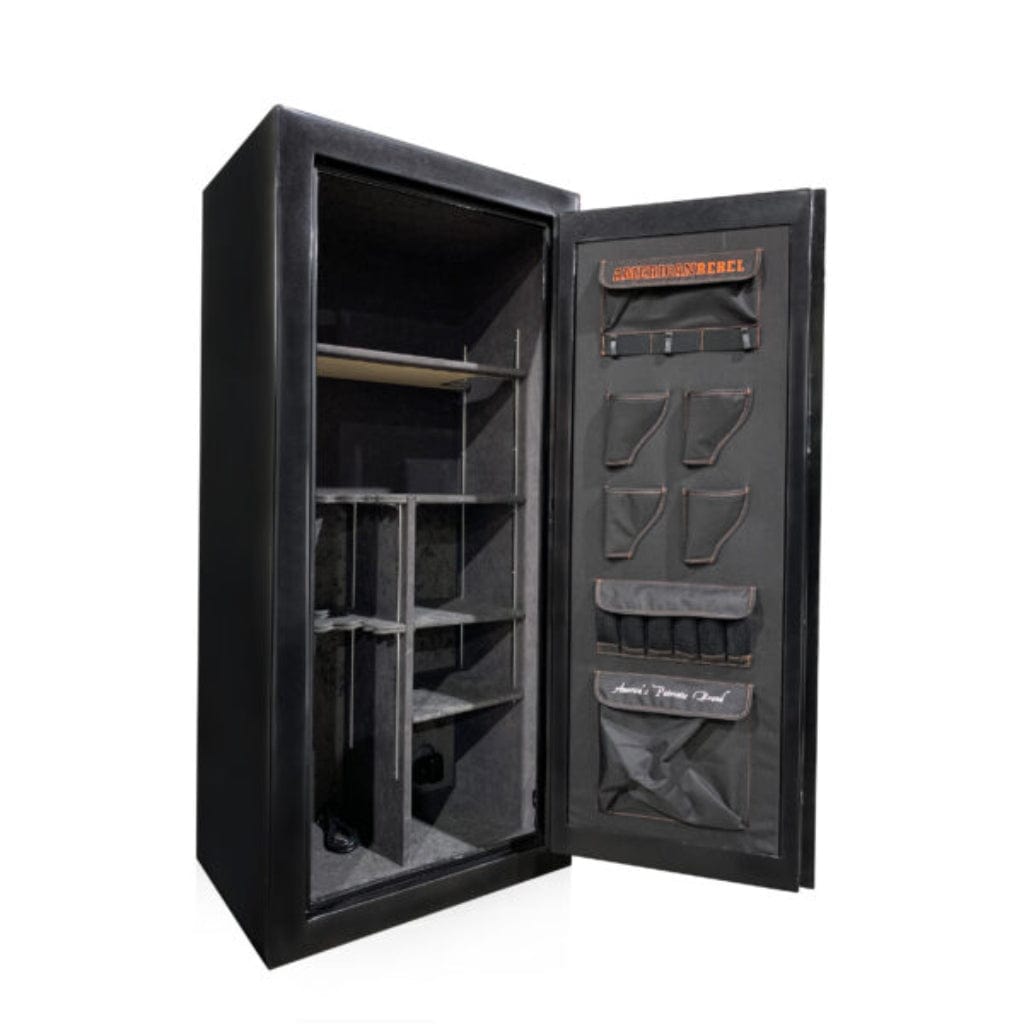 American Rebel AR-20 Black Smoke Safe | 15 Gun Capacity | 75 Minutes Fireproof at 1200°F Orange
