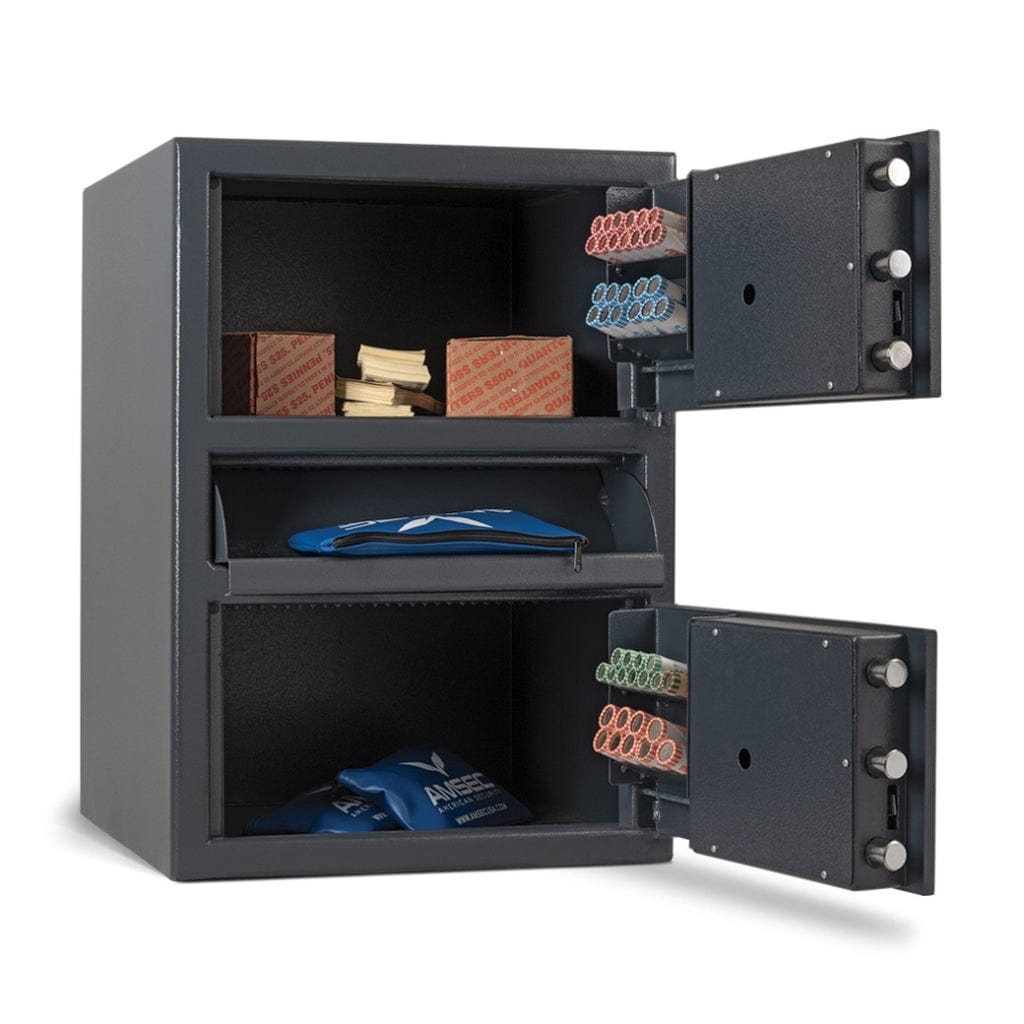 AmSec MM2820CTR-DROPESLAUDIT American Security Double Door Depository Safe | B-Rated | Center Drop