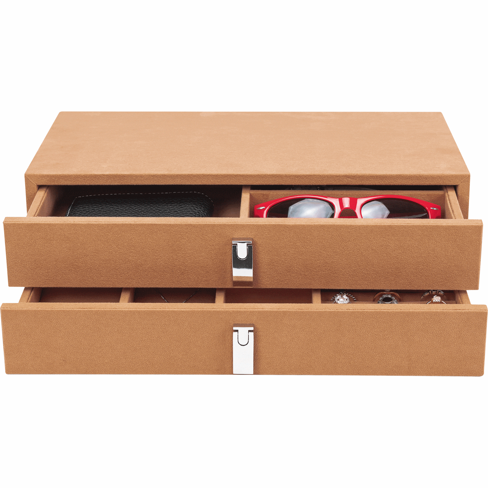 Barska AF13318 Jewelry Storage Drawer Set | Suede-Lined Tan Drawer Set | Safe Accessory