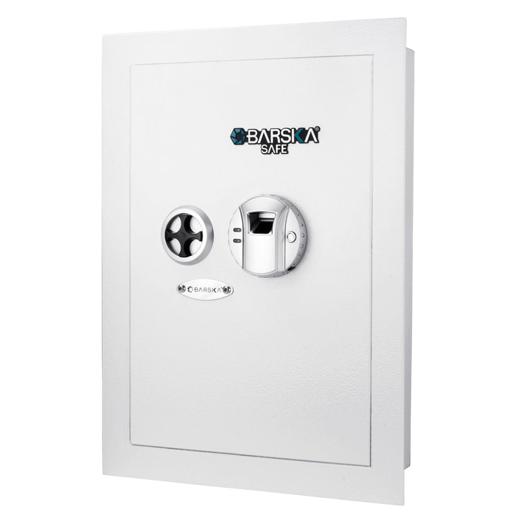 Barska AX12038/AX13030/AX13034 Biometric Wall Safe | 0.52 Cubic Feet | Black Right Opening/White Right Opening/Black Left Opening Black / Right Opening