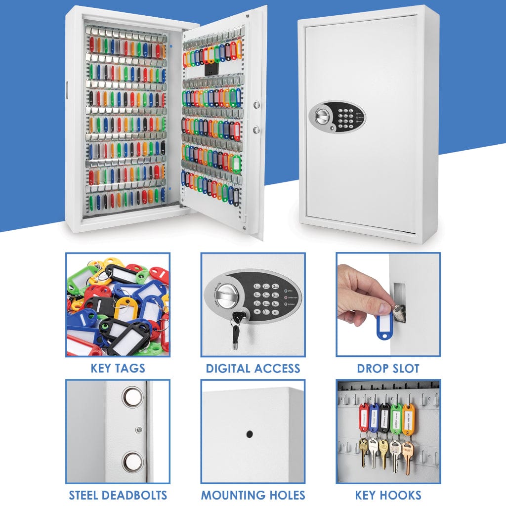 All Keypad Key Barska AX12660 Digital Keypad Key Safe | 144 Keys White Multi-Key Safe ...
