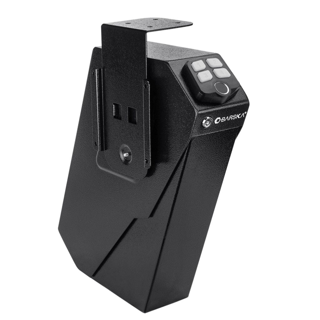 Barska AX13092 Pistol Biometric Keypad Safe | Quick Access | Handgun Desk Safe