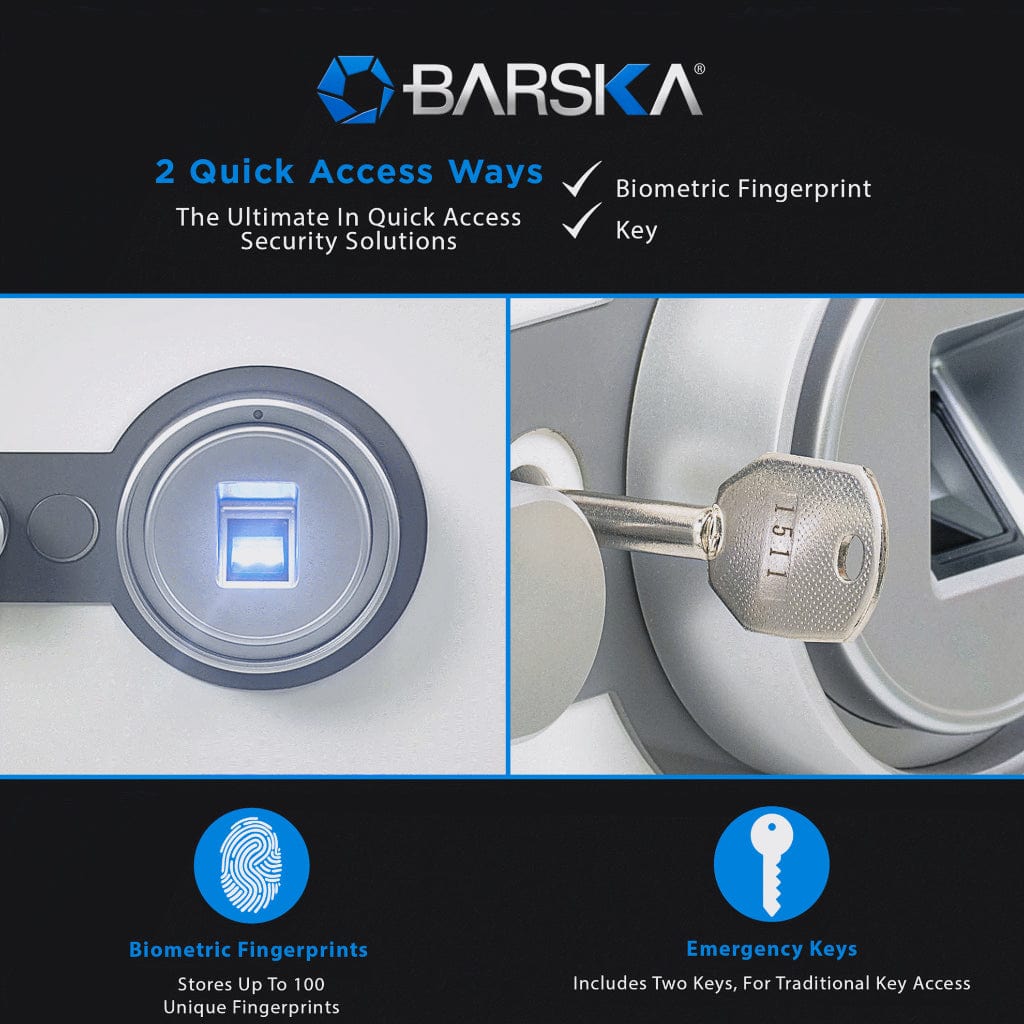 Barska AX13496 Biometric Fireproof Security Safe | 4.48 Cubic Feet | 30 Minutes Fireproof at 1200°F