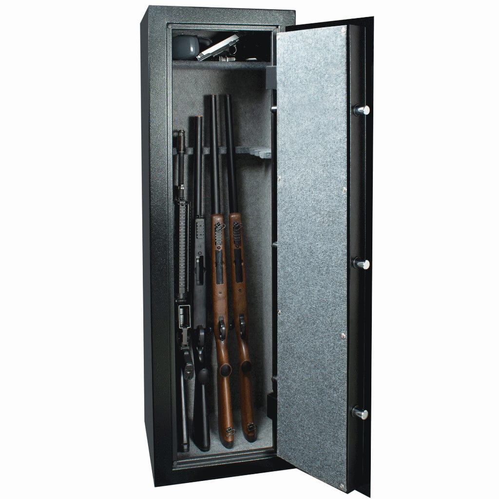 Barska AX13646 Biometric Quick Access Keypad Rifle Safe | Large Safe Capacity | 10 Position Rifle Rack