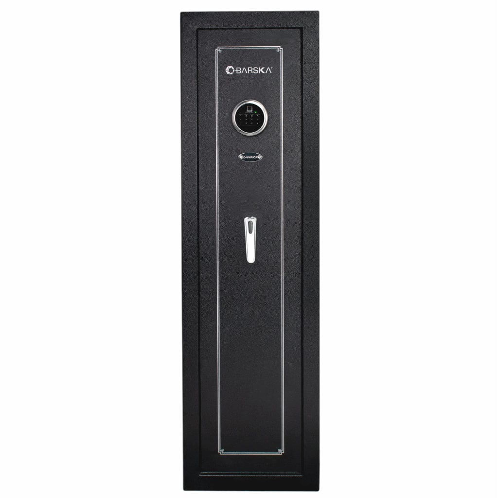 Barska AX13646 Biometric Quick Access Keypad Rifle Safe | Large Safe Capacity | 10 Position Rifle Rack