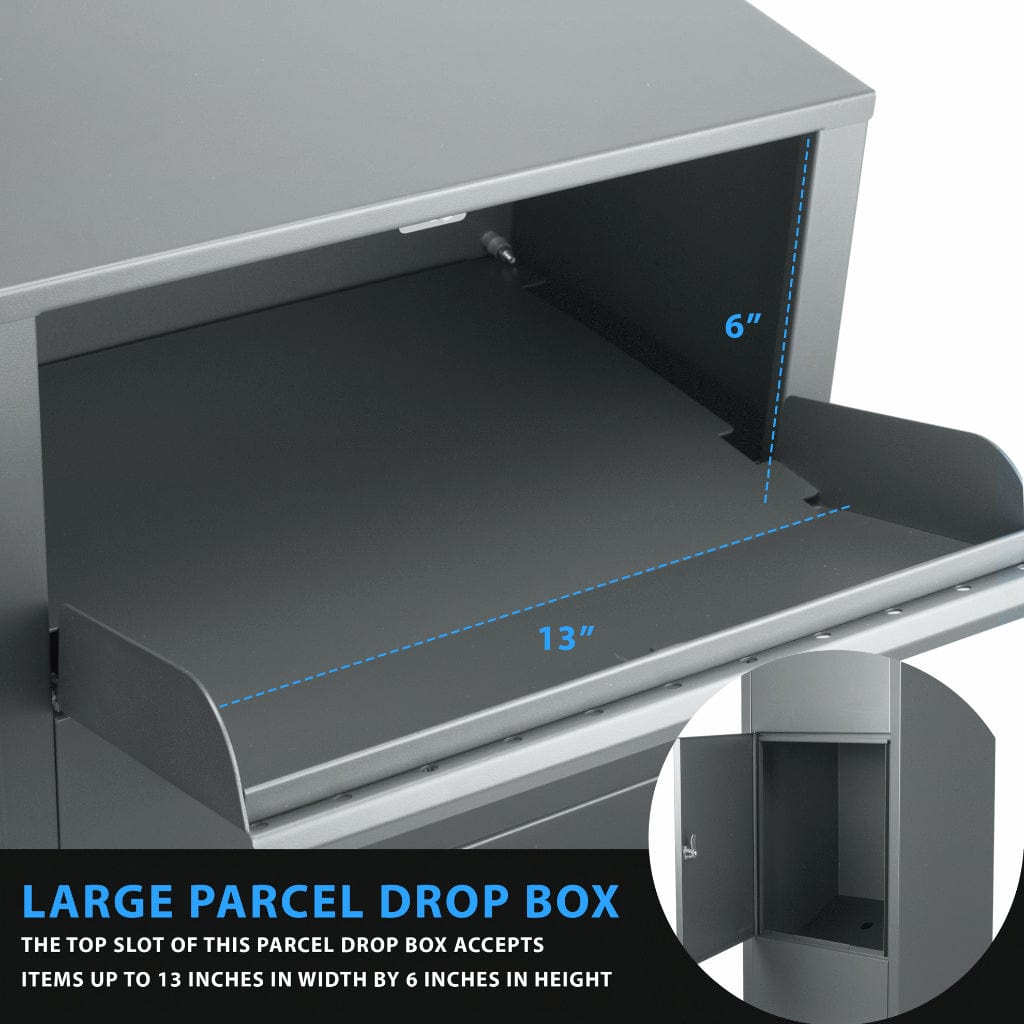 Barska CB13256 Mail/Parcel Drop Box | Large Deposit Slot | Key Lock
