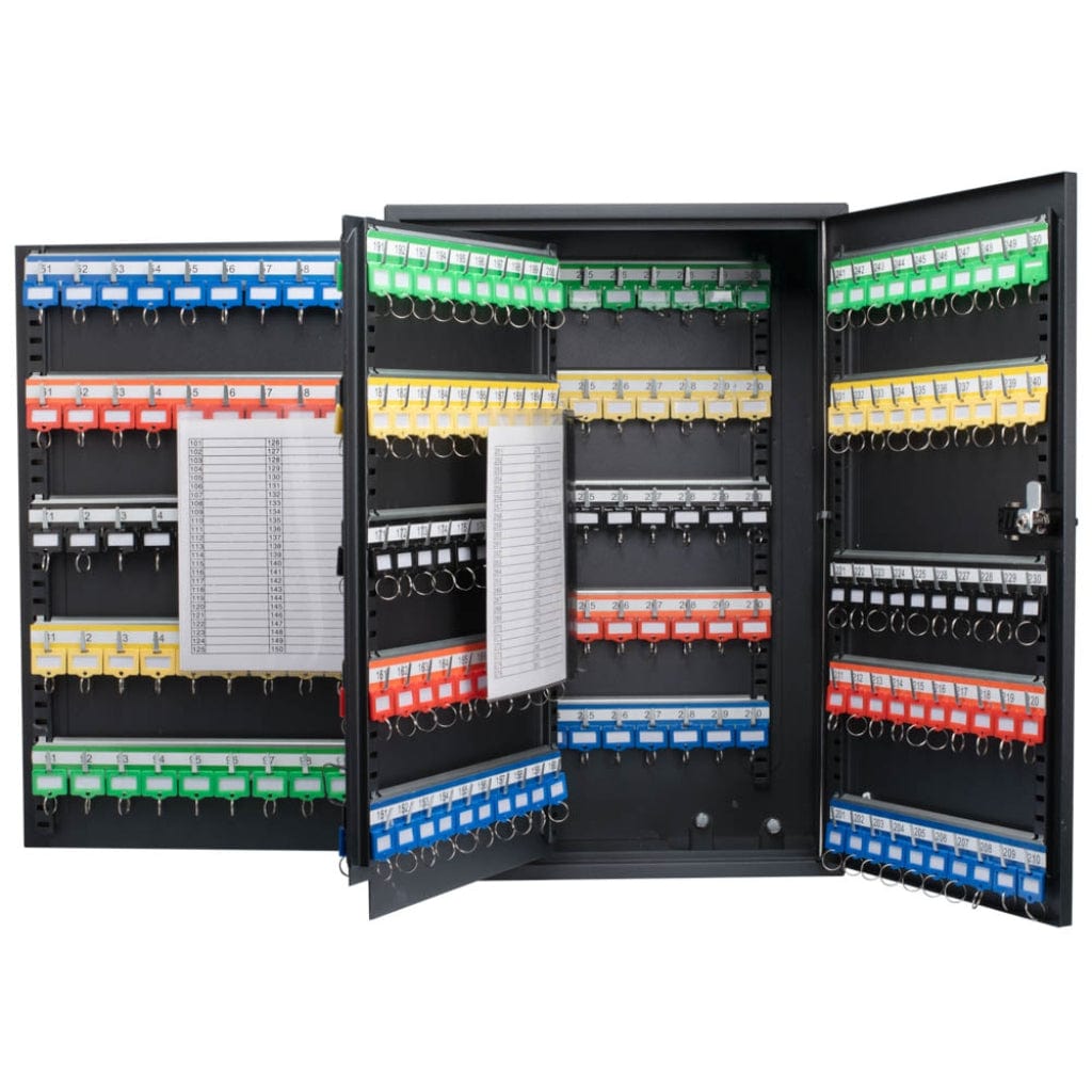 Barska CB13562/CB13352/CB13238 Multi-Key Lock Boxes | 300 Position Key Adjustable Cabinet with Combination Lock/Key Lock | Gray/Black Finish