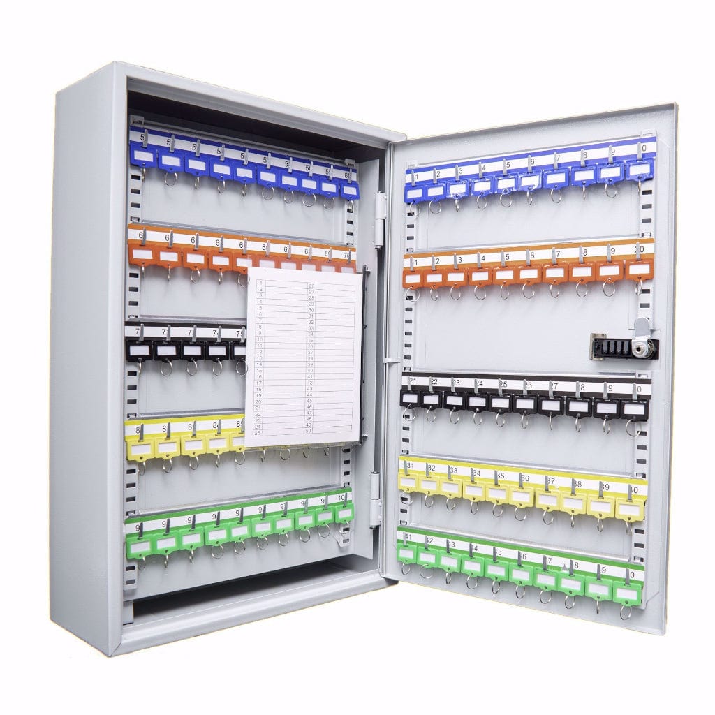 Barska CB13564/CB13266 Multi-Key Lock Boxes | 200 Position Key Adjustable Cabinet with Combination Lock | Gray/Black Finish