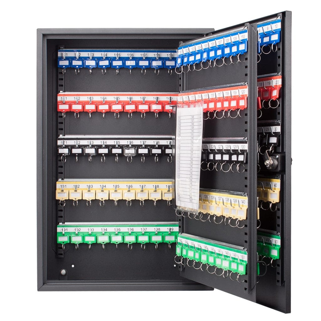 Barska CB13564/CB13266 Multi-Key Lock Boxes | 200 Position Key Adjustable Cabinet with Combination Lock | Gray/Black Finish