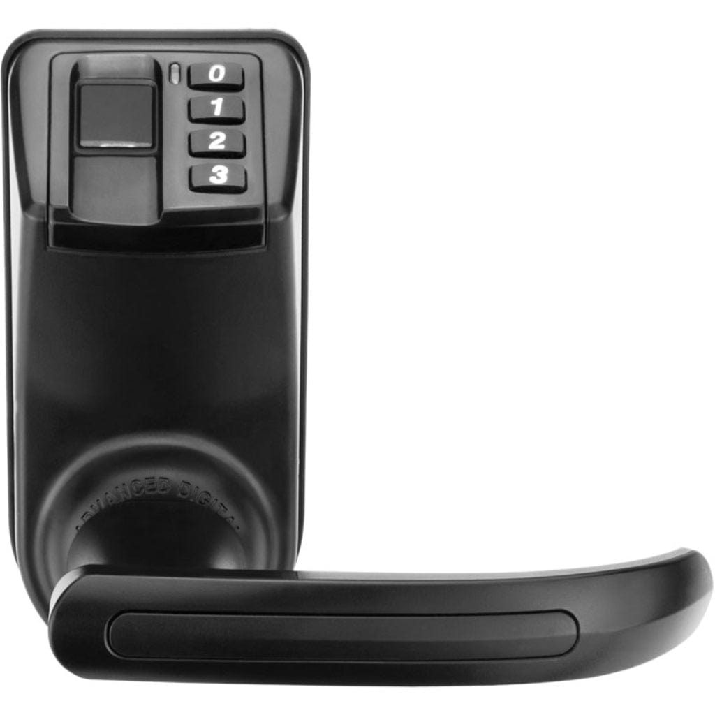 Barska EA12442 Door Lock | Biometric Keypad &amp; Mechanical Key Access | Black Reversible Handle