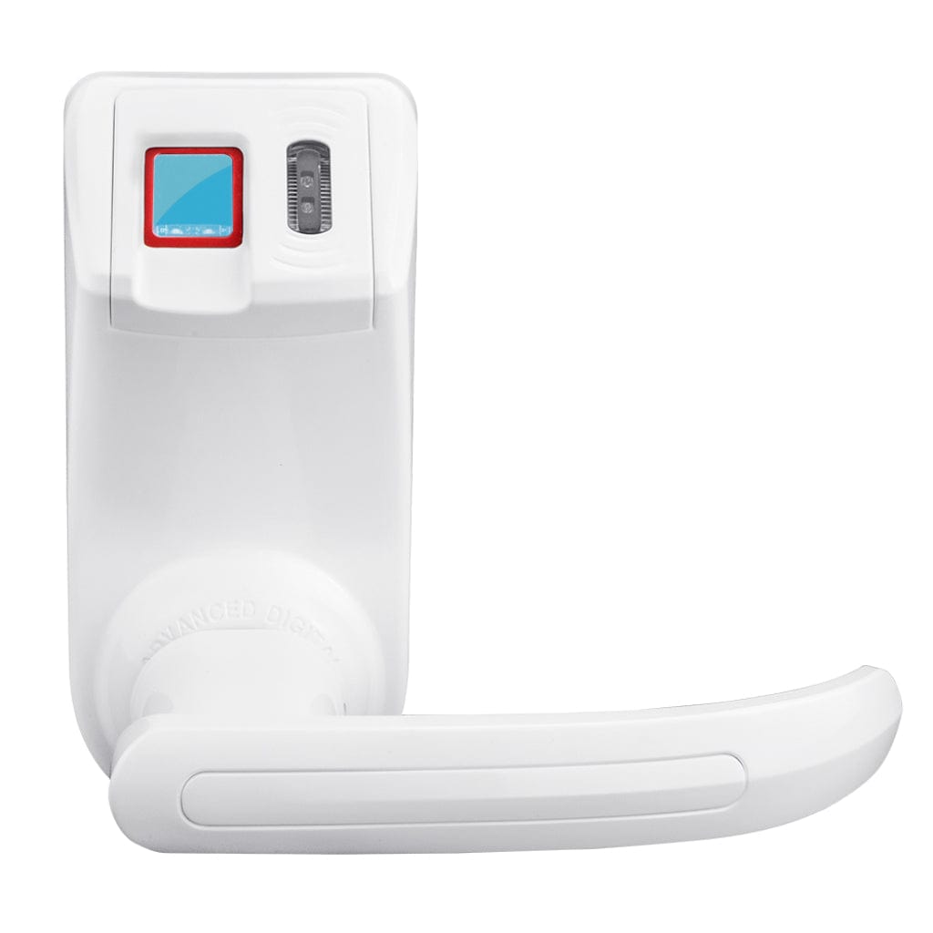 Barska EA12936 Door Lock | Biometric RFID Card & Mechanical Key Access | White Reversible Handle