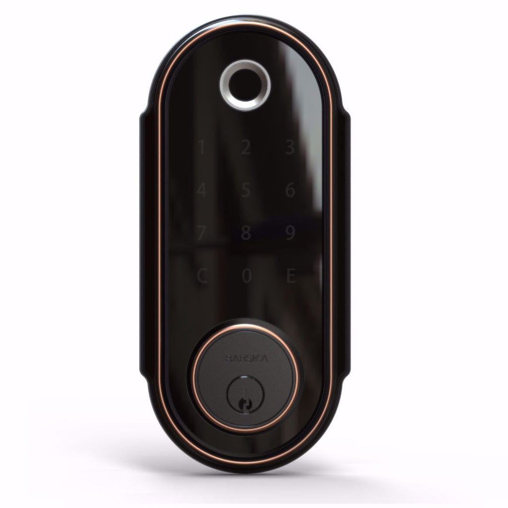 Barska EA13580 Door Lock | Biometric Keypad & Mechanical Key Access | Anti-Rain Splashed Hardware