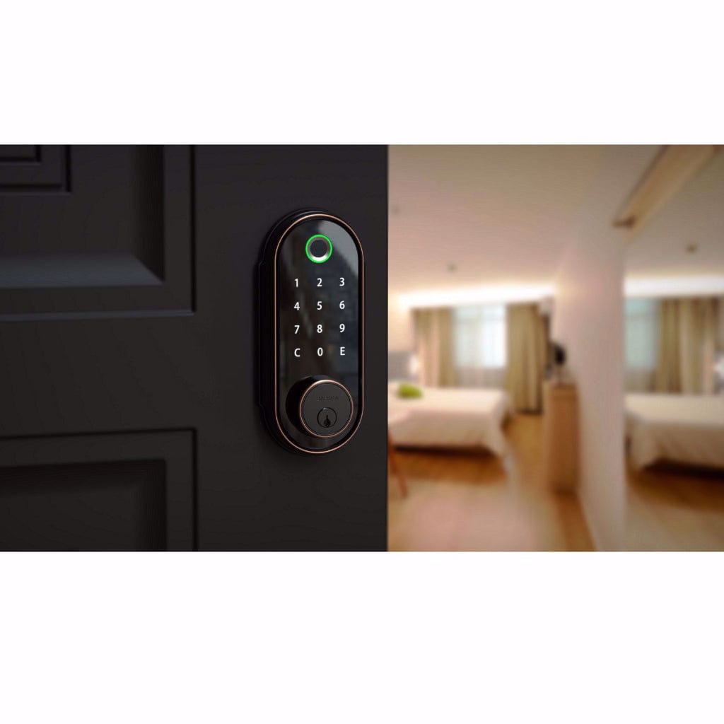 Barska EA13580 Door Lock | Biometric Keypad &amp; Mechanical Key Access | Anti-Rain Splashed Hardware