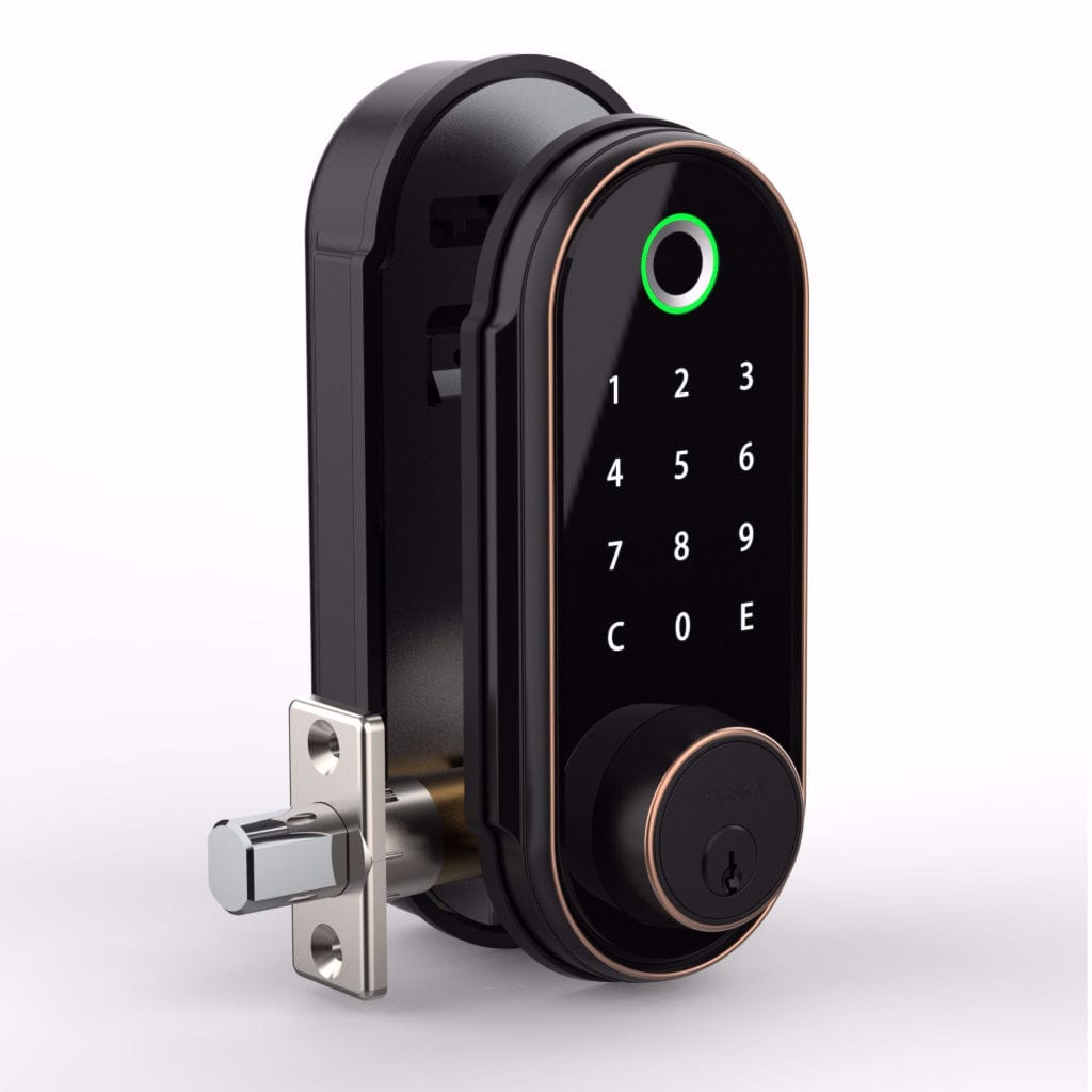 Barska EA13580 Door Lock | Biometric Keypad &amp; Mechanical Key Access | Anti-Rain Splashed Hardware