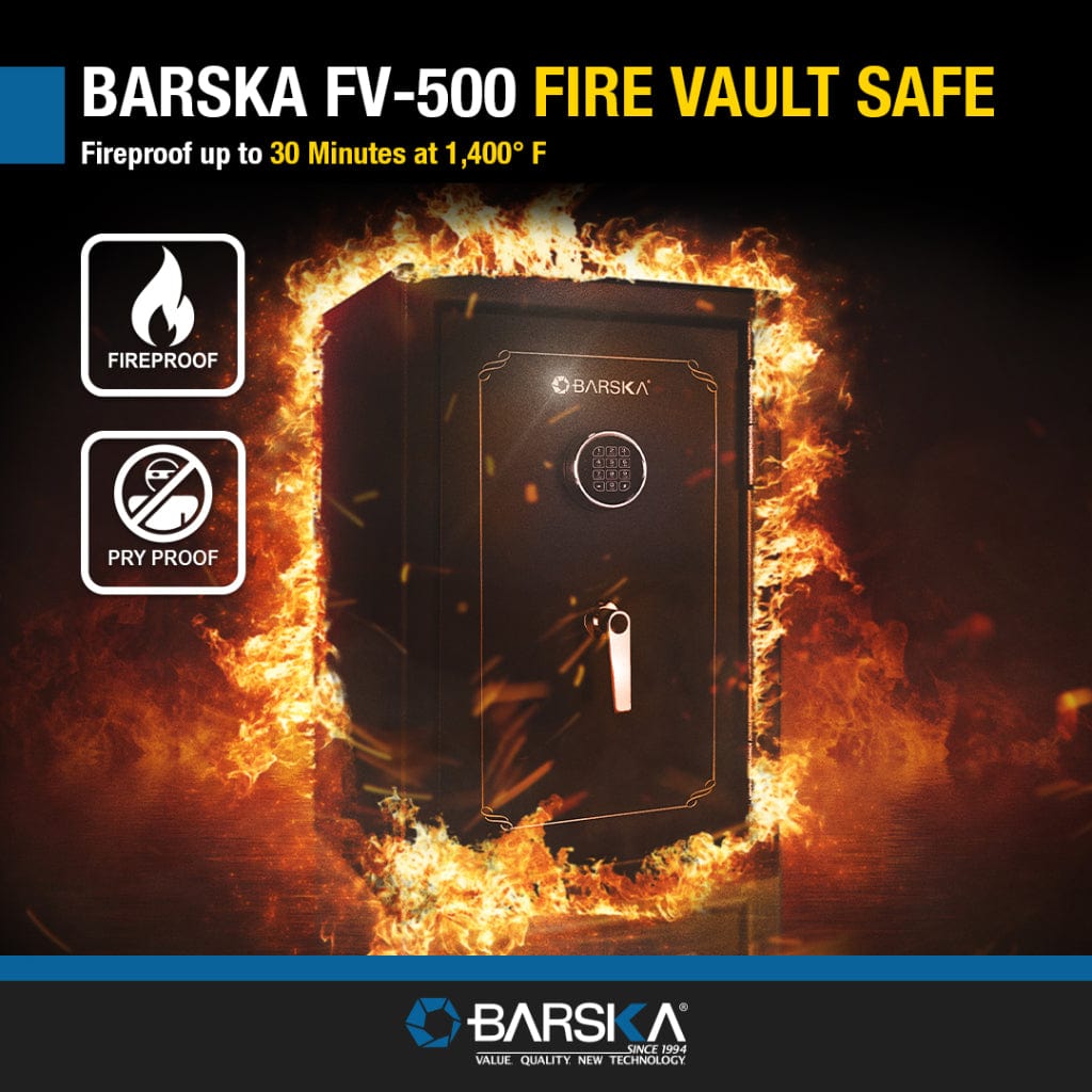 Barska FV-500 Fire Vault Safe Keypad Lock AX12674 | 4.39 Cubic Feet | 30 Minutes Fireproof at 1400°F
