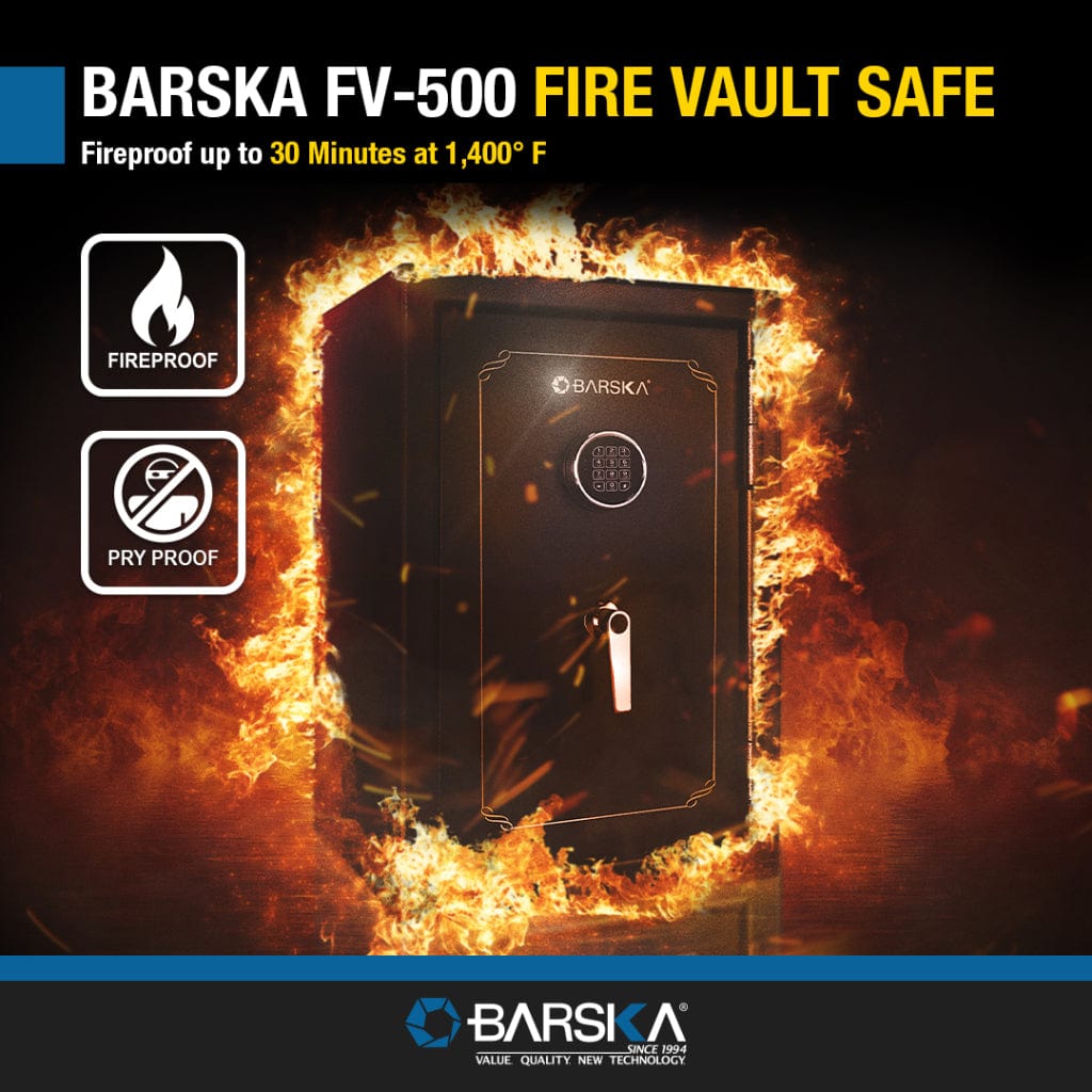 Fire Valut Barska FV-500 Fire Vault Safe Keypad Lock AX12674 30 Minutes Fireproof ...