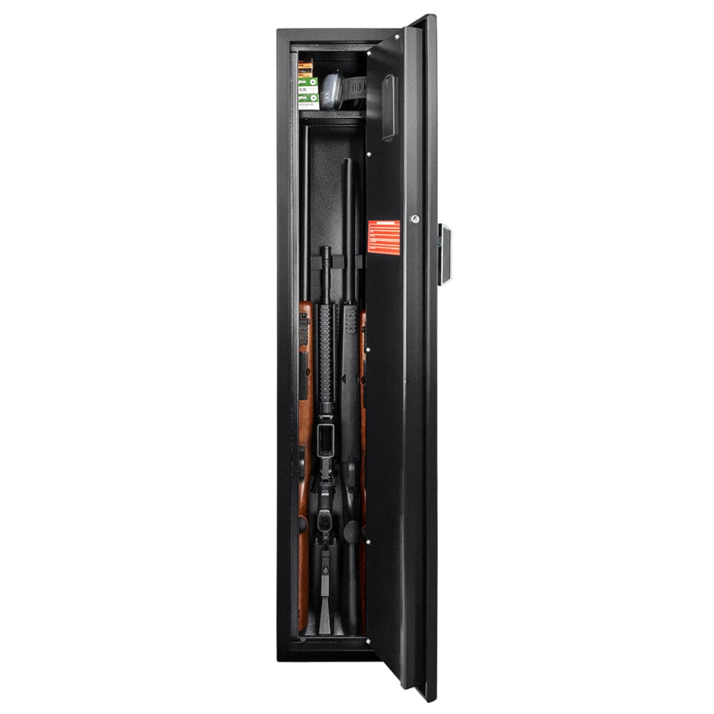 Barska HQ800 Biometric Quick Access Keypad Rifle Safe AX12760 | Standard Safe Capacity | 4 Position Rifle Rack