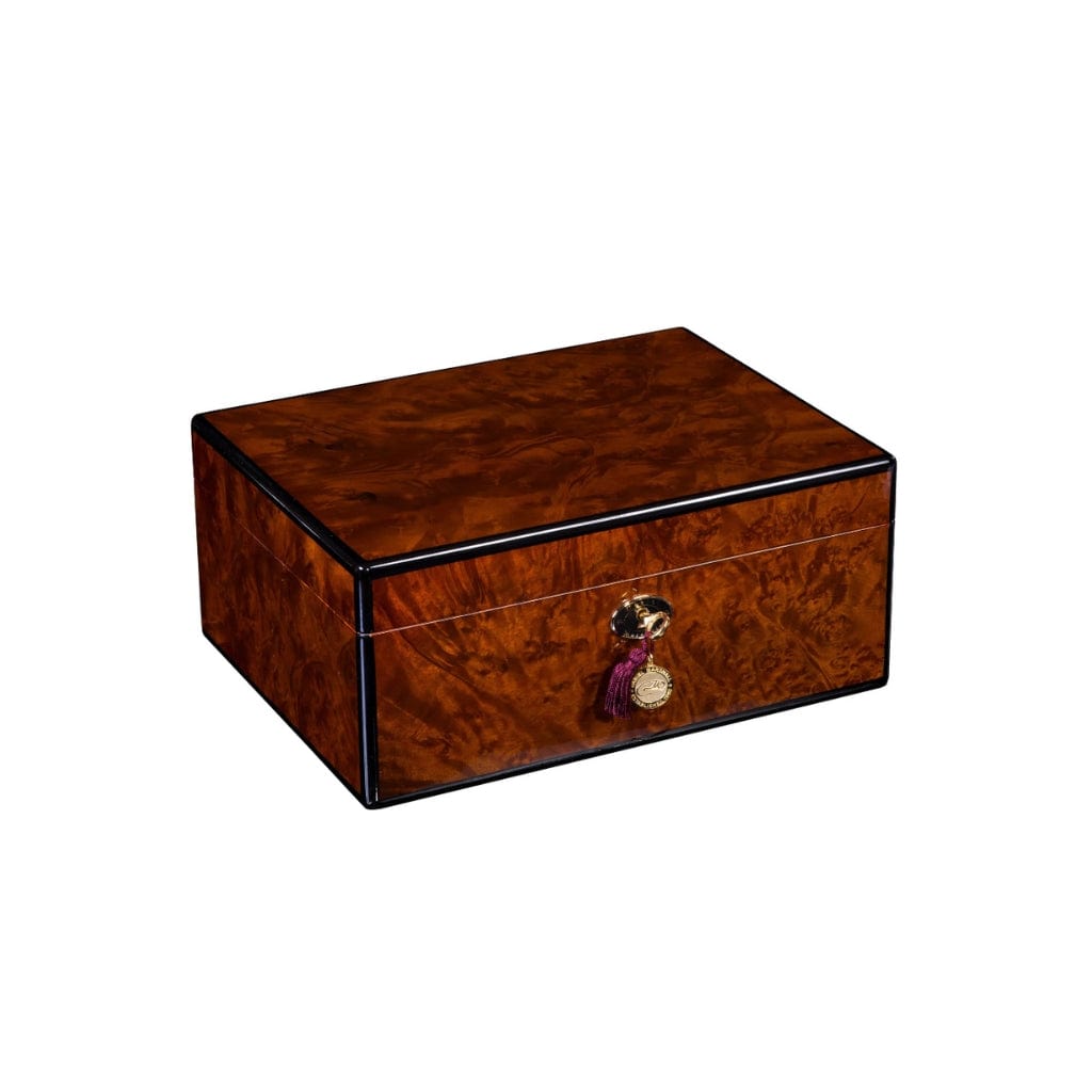 Copy of Daniel Marshall 100 Cigar in Precious Burl Private Stock | 100 Cigar Capacity | 24kt Gold Plated Hinges & Locks | Spanish Cedar Interior