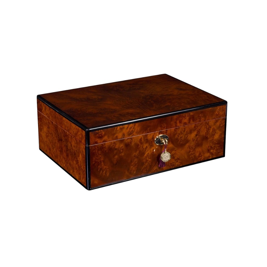 Copy of Daniel Marshall 125 Humidor Burl Private Stock Humidor | 125 Cigar Capacity | 24kt Gold Plated Hinges & Locks | Spanish Cedar Interior Lift out Tray Installed