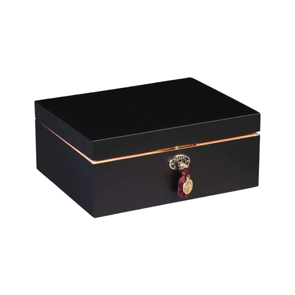 Daniel Marshall Ambiente 65 Cigar Humidor in Black Matte Private Stock  | 65 Cigar Capacity | 24kt Gold Plated Hinges &amp; Locks | Spanish Cedar Interior